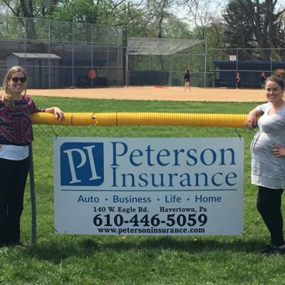 Peterson Insurance's Brookline Baseball Donation Sign