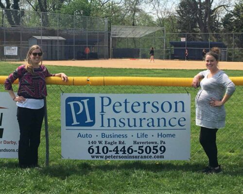 Peterson Insurance's Brookline Baseball Donation Sign